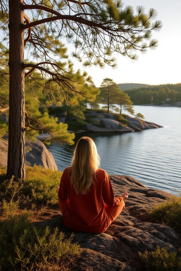 Hitta din plats för skogs-meditation: omfamna naturens stillhet